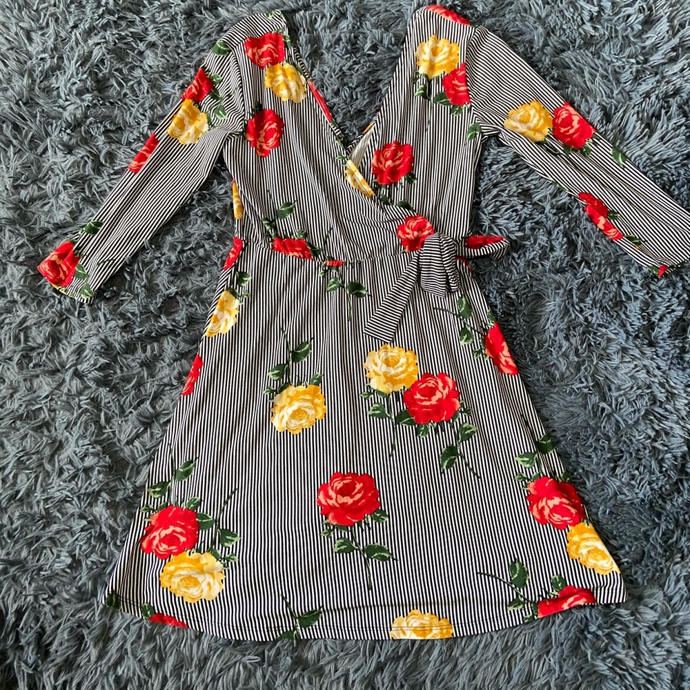 Striped & Floral Dress
